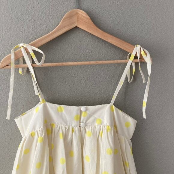 Anthropologie Whit Two NEW Polka Dot Maxi Dress - White Yellow - Small - Picture 2 of 11